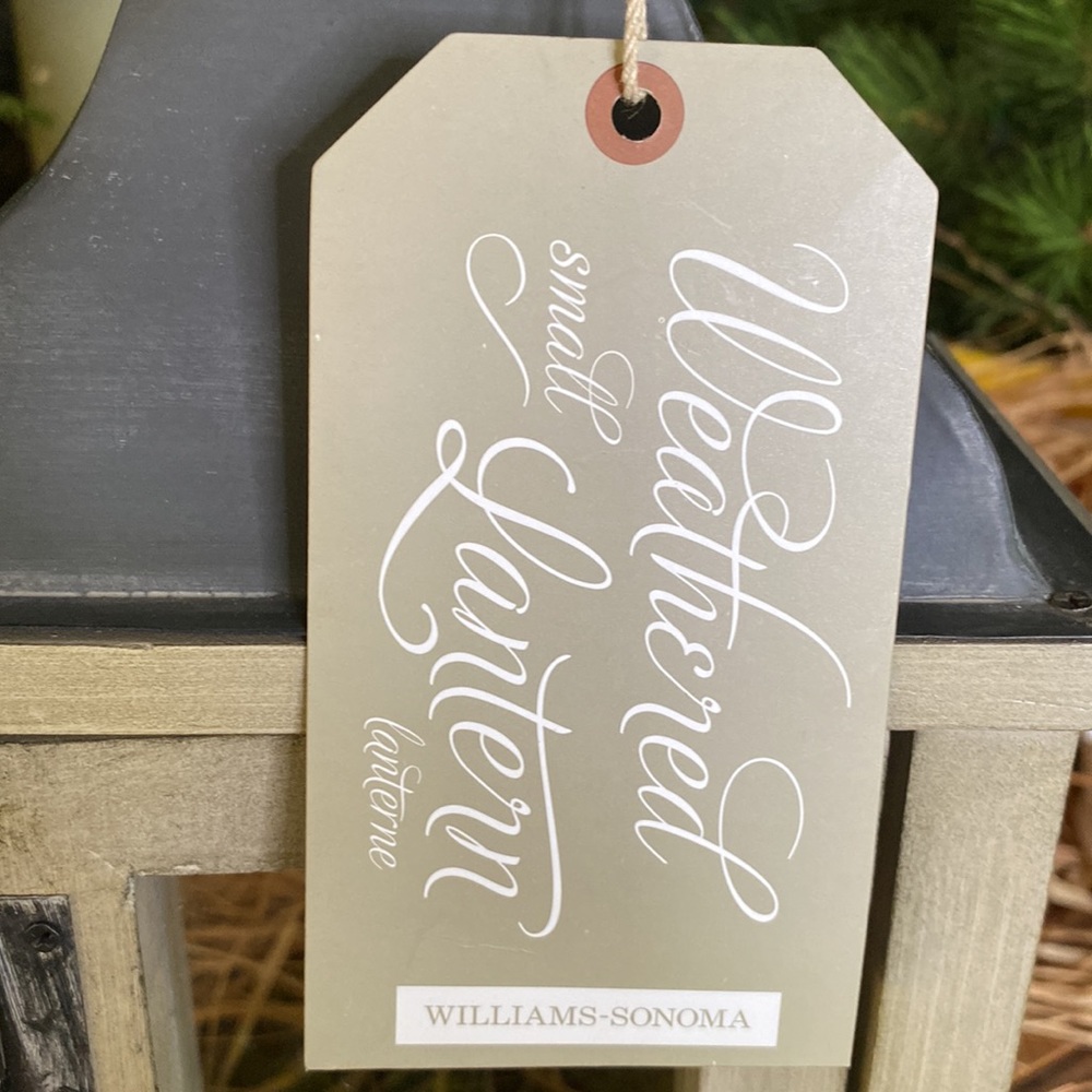 Williams Sonoma Wood and Metal Small Weathered Rustic Lantern - Picture 2 of 16